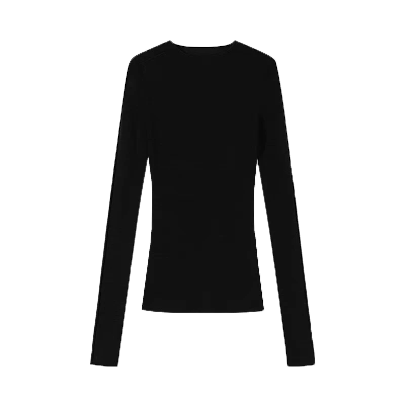 Pull rayé à manches longues et col inversé pour femme