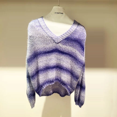 Pull violet à col rond
