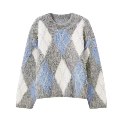 Pull Tie Dye en fil mélangé mohair pour femme