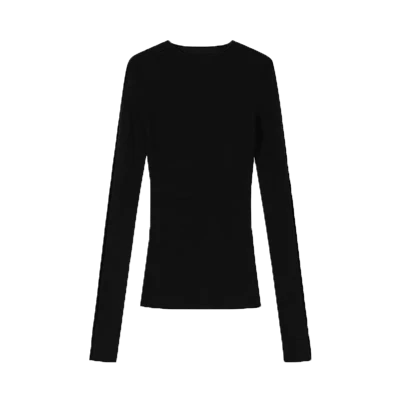 Pull rayé à manches longues et col inversé pour femme