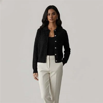 Pull col V en laine mérinos pour femme