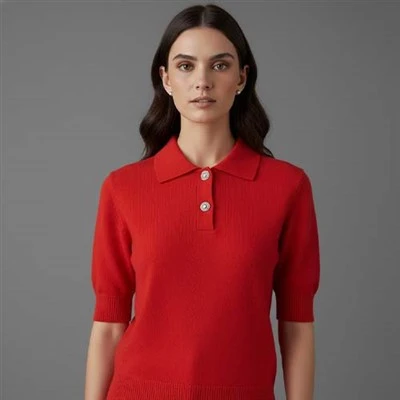 Chemise en laine rouge pour femme
