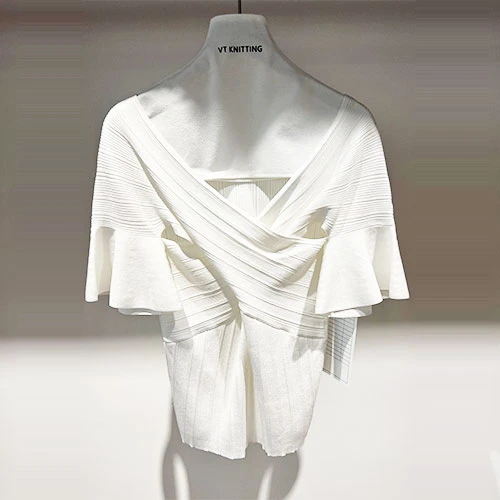 Débardeur blanc à col en V pour femme
