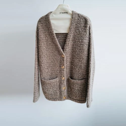 Cardigan en laine avec poches pour femme
